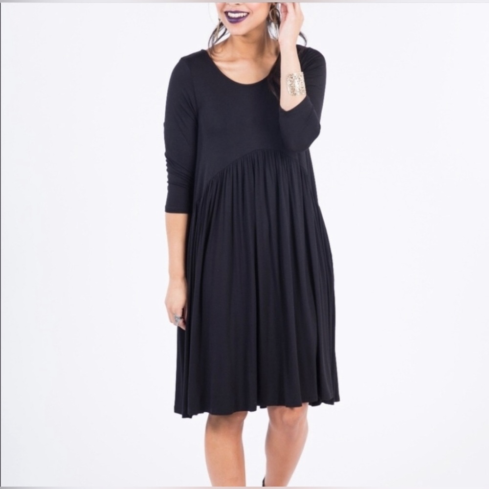 Agnes & Dora Black Midi Dress
